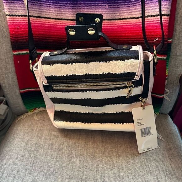 Betsey Johnson Kitsch Phone Retro Stripe Purse Crossbody Bag Call Me NWT - Picture 4 of 5